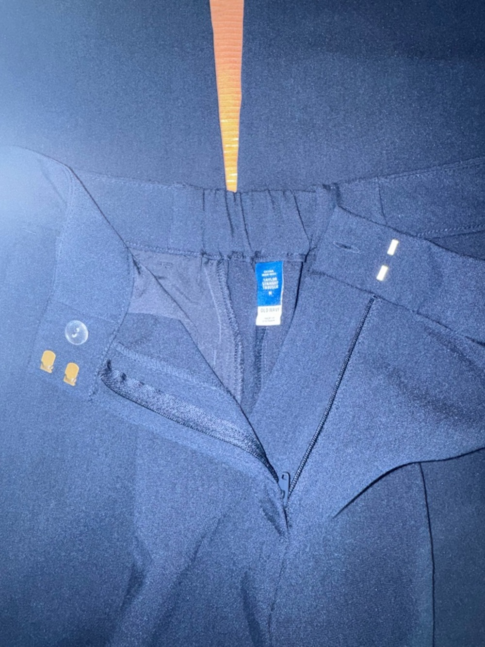 Old Navy Dark Blue Tailored High-Rise Trousers - Picture 3 of 4